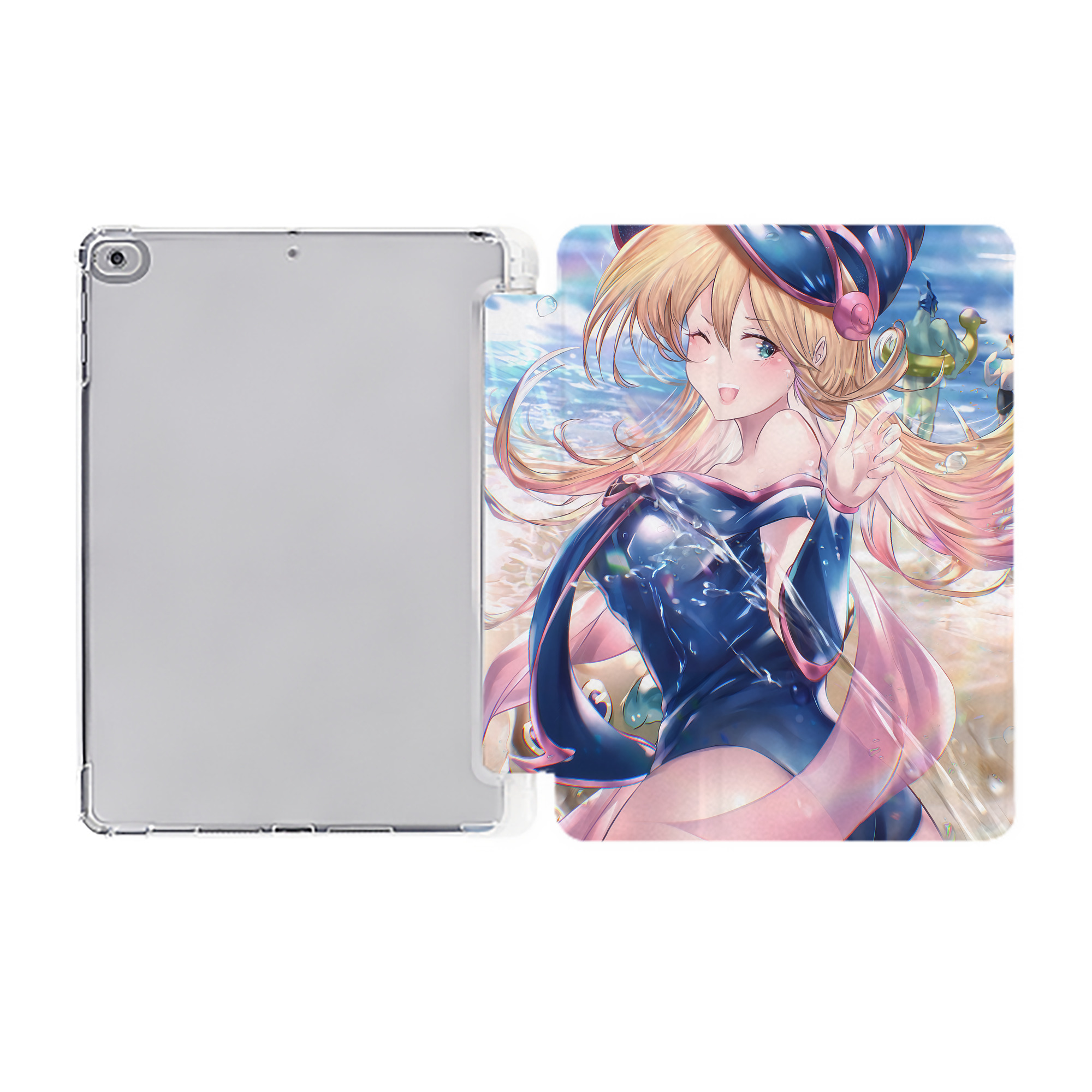 （画像用） 遊☆戯☆王 Yu-Gi-Oh! IPad ケース ペン収納付き 三つ折りスタンド PUレザー×シリコン 対応機種9.5/10.5/10.9インチ